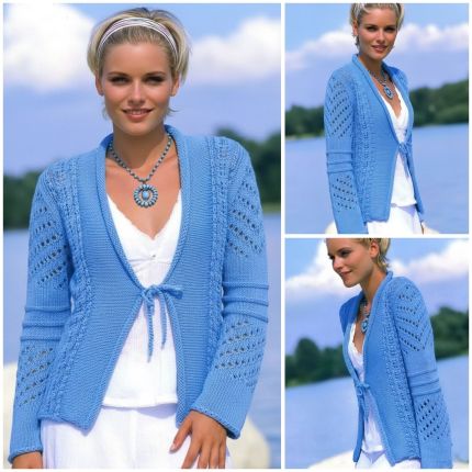 Gilet Ajouré avec Point Diagonal