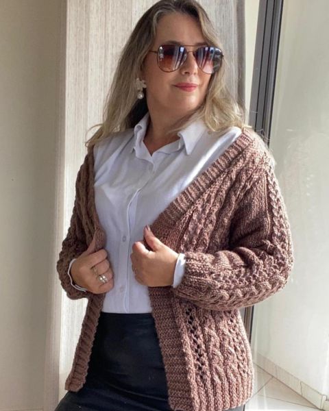Gilet avec Point Torsades Ajourées