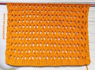 Point de Damier Ajouré au Tricot