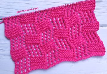 Point de Damier Ajouré au Tricot