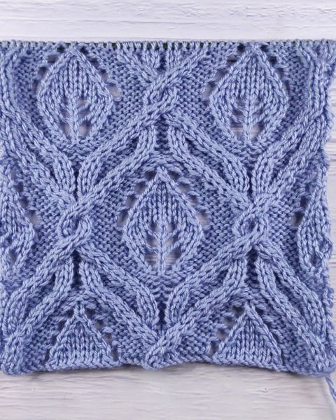 Point de Feuilles et Torsades au Tricot