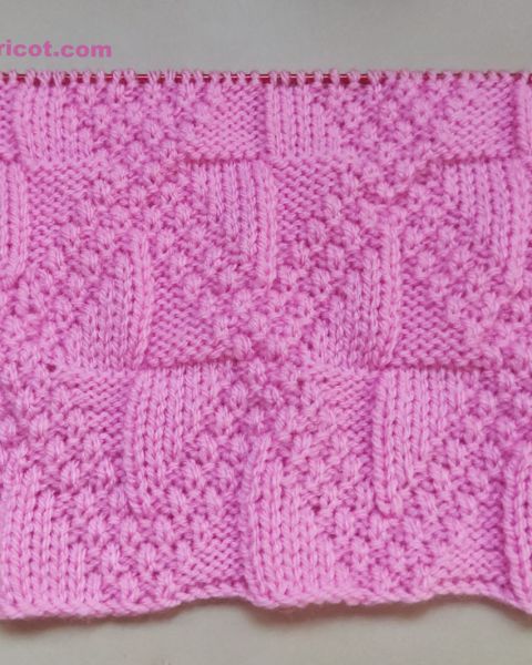 Point Diamant en relief au Tricot