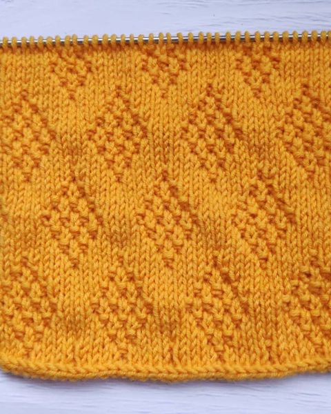Point Losange et Diamant de riz au Tricot