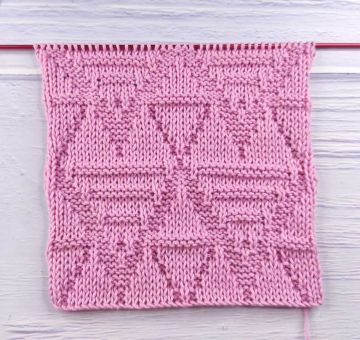 Point Coeur en Relief au Tricot