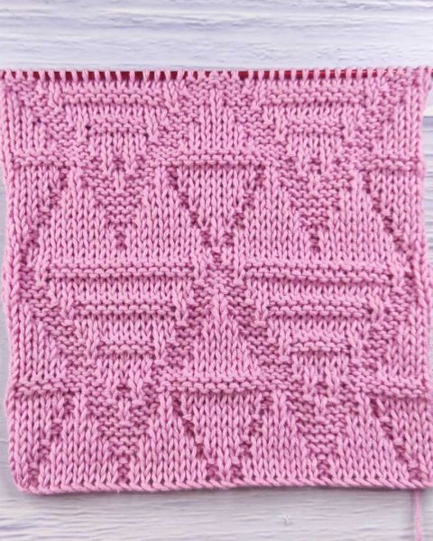 Point Coeur en Relief au Tricot