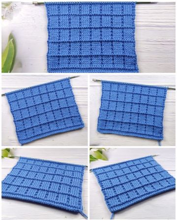 Point simple Carrés au tricot