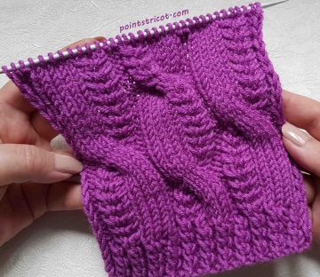 Grosse Torsade à 8 et 16 mailles au Tricot