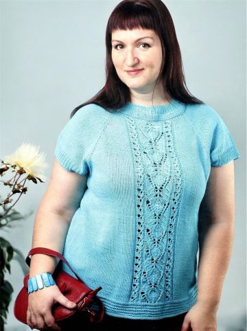 Top raglan avec panneau central ajouré